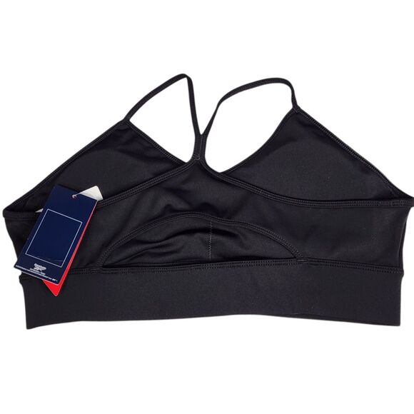 Reebok ID Train Tri Back Sports Bra Size XL Light Support Wirefree Black NWT - Picture 2 of 7